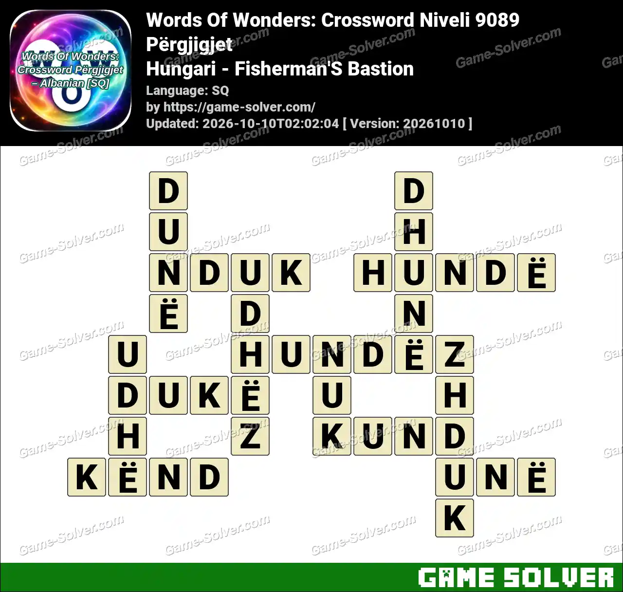 Words Of Wonders: Crossword Niveli 9089 Përgjigjet – Hungari – Fisherman’S Bastion